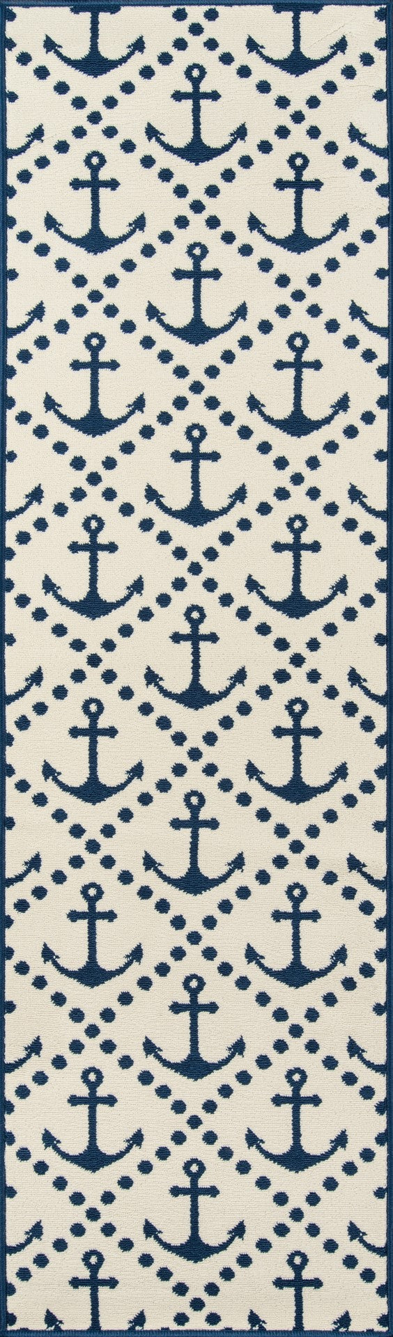 Momeni Baja BAJ16 Machine Made Contemporary Geometric, Anchor Indoor/Outdoor Area Rug Ivory 8'6" x 13' BAJA0BAJ16IVY860D