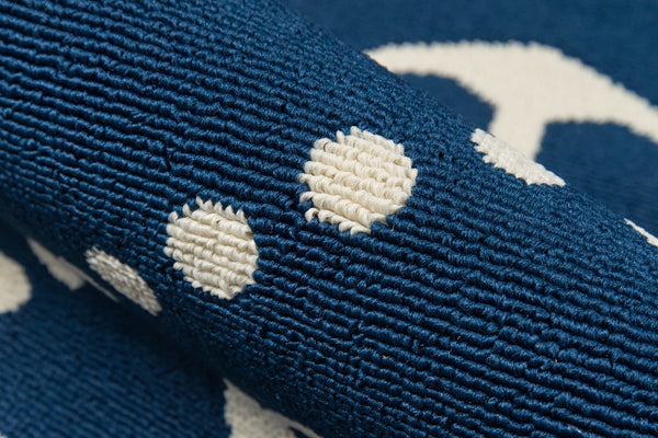 Momeni Baja BAJ16 Machine Made Contemporary Geometric, Anchor Indoor/Outdoor Area Rug Navy 8'6" x 13' BAJA0BAJ16NVY860D