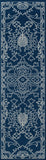 Momeni Baja BAJ22 Machine Made Traditional Floral Indoor/Outdoor Area Rug Blue 8'6" x 13' BAJA0BAJ22BLU860D