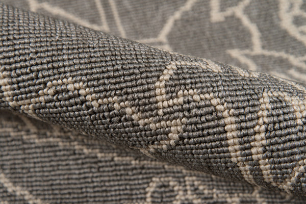 Momeni Baja BAJ22 Machine Made Traditional Floral Indoor/Outdoor Area Rug Grey 8'6" x 13' BAJA0BAJ22GRY860D