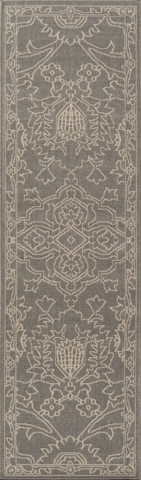 Momeni Baja BAJ22 Machine Made Traditional Floral Indoor/Outdoor Area Rug Grey 8'6" x 13' BAJA0BAJ22GRY860D