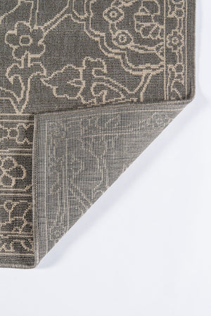 Momeni Baja BAJ22 Machine Made Traditional Floral Indoor/Outdoor Area Rug Grey 8'6" x 13' BAJA0BAJ22GRY860D