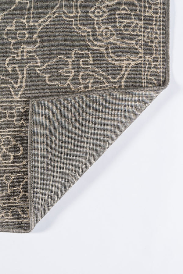 Momeni Baja BAJ22 Machine Made Traditional Floral Indoor/Outdoor Area Rug Grey 8'6" x 13' BAJA0BAJ22GRY860D