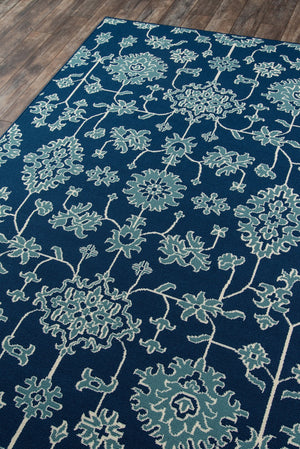 Momeni Baja BAJ23 Machine Made Traditional Floral Indoor/Outdoor Area Rug Blue 8'6" x 13' BAJA0BAJ23BLU860D