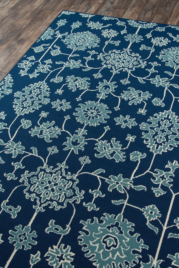 Momeni Baja BAJ23 Machine Made Traditional Floral Indoor/Outdoor Area Rug Blue 8'6" x 13' BAJA0BAJ23BLU860D