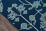Momeni Baja BAJ23 Machine Made Traditional Floral Indoor/Outdoor Area Rug Blue 8'6" x 13' BAJA0BAJ23BLU860D