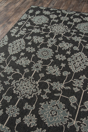 Momeni Baja BAJ23 Machine Made Traditional Floral Indoor/Outdoor Area Rug Charcoal 8'6" x 13' BAJA0BAJ23CHR860D