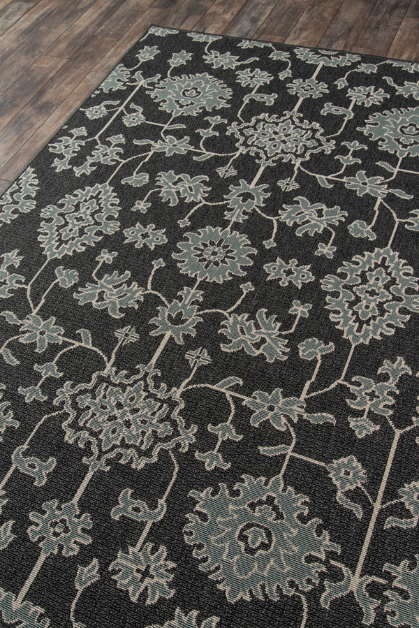 Momeni Baja BAJ23 Machine Made Traditional Floral Indoor/Outdoor Area Rug Charcoal 8'6" x 13' BAJA0BAJ23CHR860D