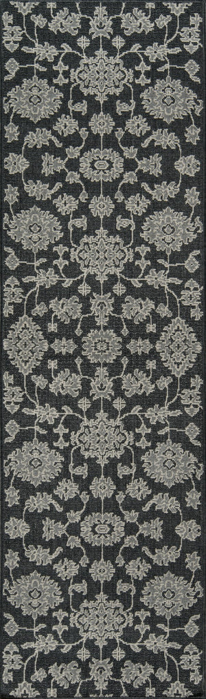 Momeni Baja BAJ23 Machine Made Traditional Floral Indoor/Outdoor Area Rug Charcoal 8'6" x 13' BAJA0BAJ23CHR860D