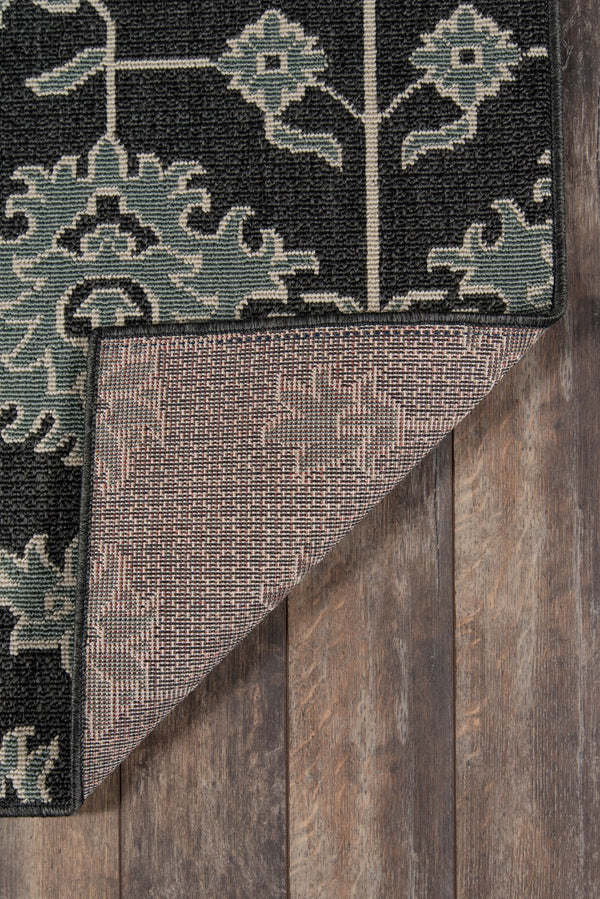 Momeni Baja BAJ23 Machine Made Traditional Floral Indoor/Outdoor Area Rug Charcoal 8'6" x 13' BAJA0BAJ23CHR860D