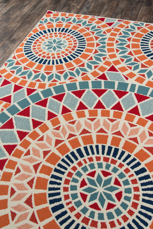 Momeni Baja BAJ24 Machine Made Contemporary Geometric Indoor/Outdoor Area Rug Multi 8'6" x 13' BAJA0BAJ24MTI860D