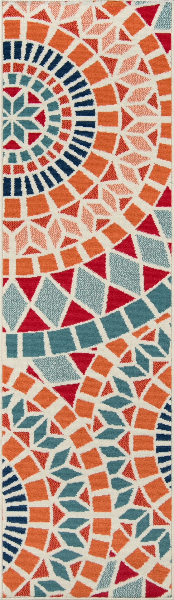 Momeni Baja BAJ24 Machine Made Contemporary Geometric Indoor/Outdoor Area Rug Multi 8'6" x 13' BAJA0BAJ24MTI860D