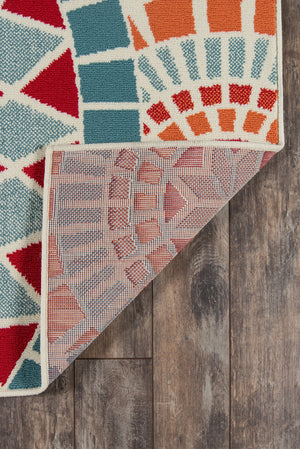 Momeni Baja BAJ24 Machine Made Contemporary Geometric Indoor/Outdoor Area Rug Multi 8'6" x 13' BAJA0BAJ24MTI860D