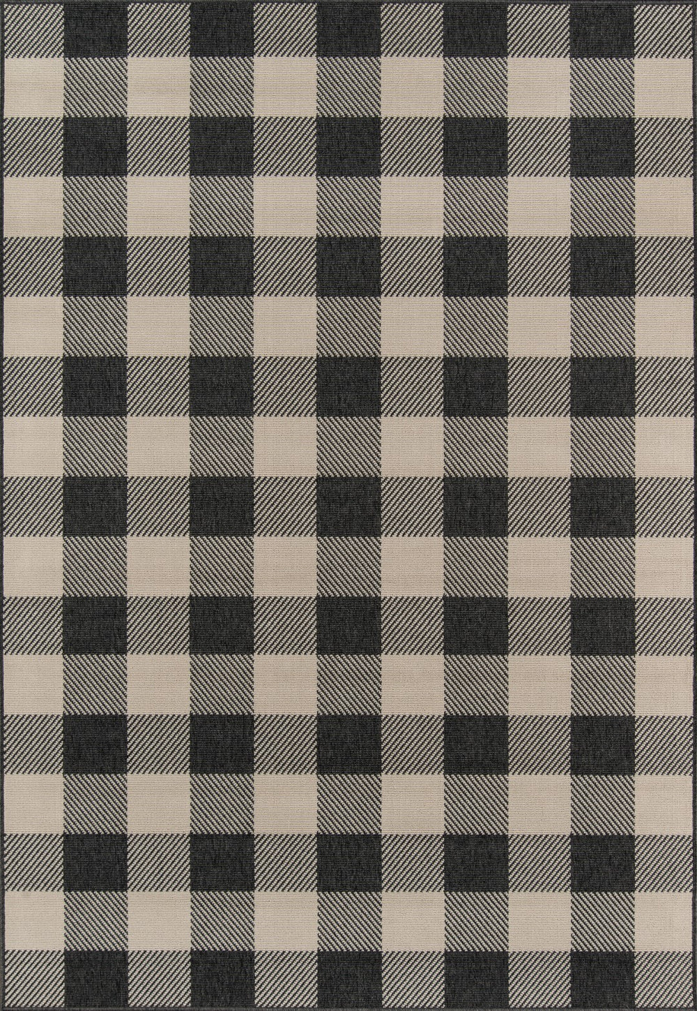 Momeni Baja BAJ25 Machine Made Modern Plaid Indoor/Outdoor Area Rug Charcoal 8'6" x 13' BAJA0BAJ25CHR860D