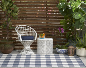 Momeni Baja BAJ25 Machine Made Modern Plaid Indoor/Outdoor Area Rug Denim 8'6" x 13' BAJA0BAJ25DNM860D