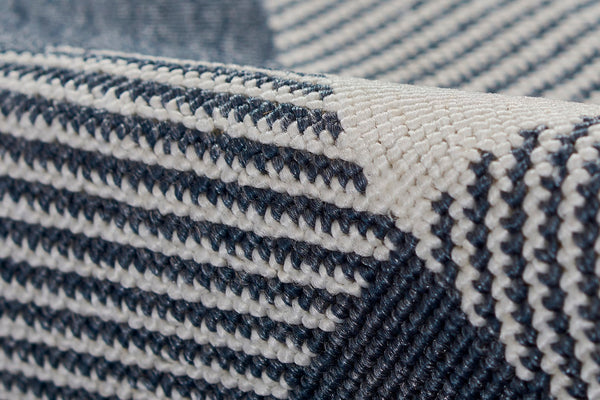 Momeni Baja BAJ25 Machine Made Modern Plaid Indoor/Outdoor Area Rug Denim 8'6" x 13' BAJA0BAJ25DNM860D