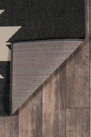 Momeni Baja BAJ34 Machine Made Contemporary Geometric Indoor/Outdoor Area Rug Charcoal 8'6" x 13' BAJA0BAJ34CHR860D