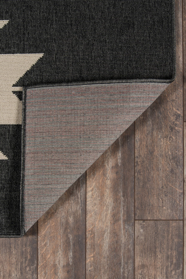 Momeni Baja BAJ34 Machine Made Contemporary Geometric Indoor/Outdoor Area Rug Charcoal 8'6" x 13' BAJA0BAJ34CHR860D