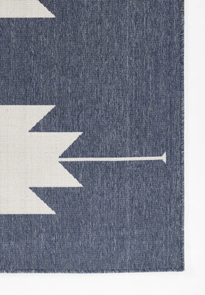 Momeni Baja BAJ34 Machine Made Contemporary Geometric Indoor/Outdoor Area Rug Denim 8'6" x 13' BAJA0BAJ34DNM860D