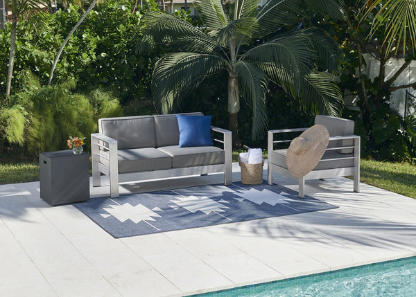 Momeni Baja BAJ34 Machine Made Contemporary Geometric Indoor/Outdoor Area Rug Denim 8'6" x 13' BAJA0BAJ34DNM860D