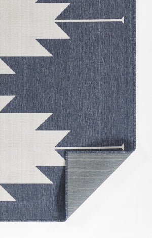Momeni Baja BAJ34 Machine Made Contemporary Geometric Indoor/Outdoor Area Rug Denim 8'6" x 13' BAJA0BAJ34DNM860D