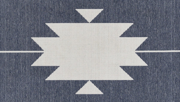 Momeni Baja BAJ34 Machine Made Contemporary Geometric Indoor/Outdoor Area Rug Denim 8'6" x 13' BAJA0BAJ34DNM860D