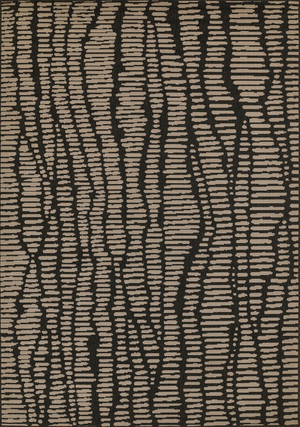 Momeni Baja BAJ40 Machine Made Contemporary Abstract Indoor/Outdoor Area Rug Charcoal 8'6" x 13' BAJA0BAJ40CHR860D