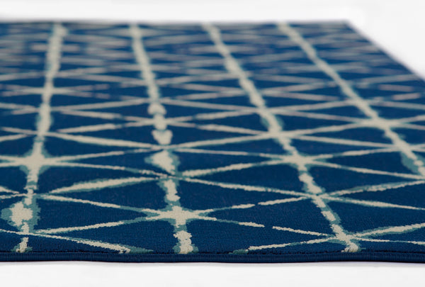 Momeni Baja BAJ41 Machine Made Contemporary Geometric Indoor/Outdoor Area Rug Blue 8'6" x 13' BAJA0BAJ41BLU860D