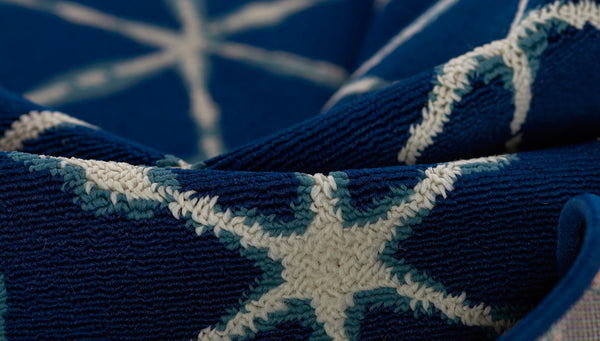 Momeni Baja BAJ41 Machine Made Contemporary Geometric Indoor/Outdoor Area Rug Blue 8'6" x 13' BAJA0BAJ41BLU860D