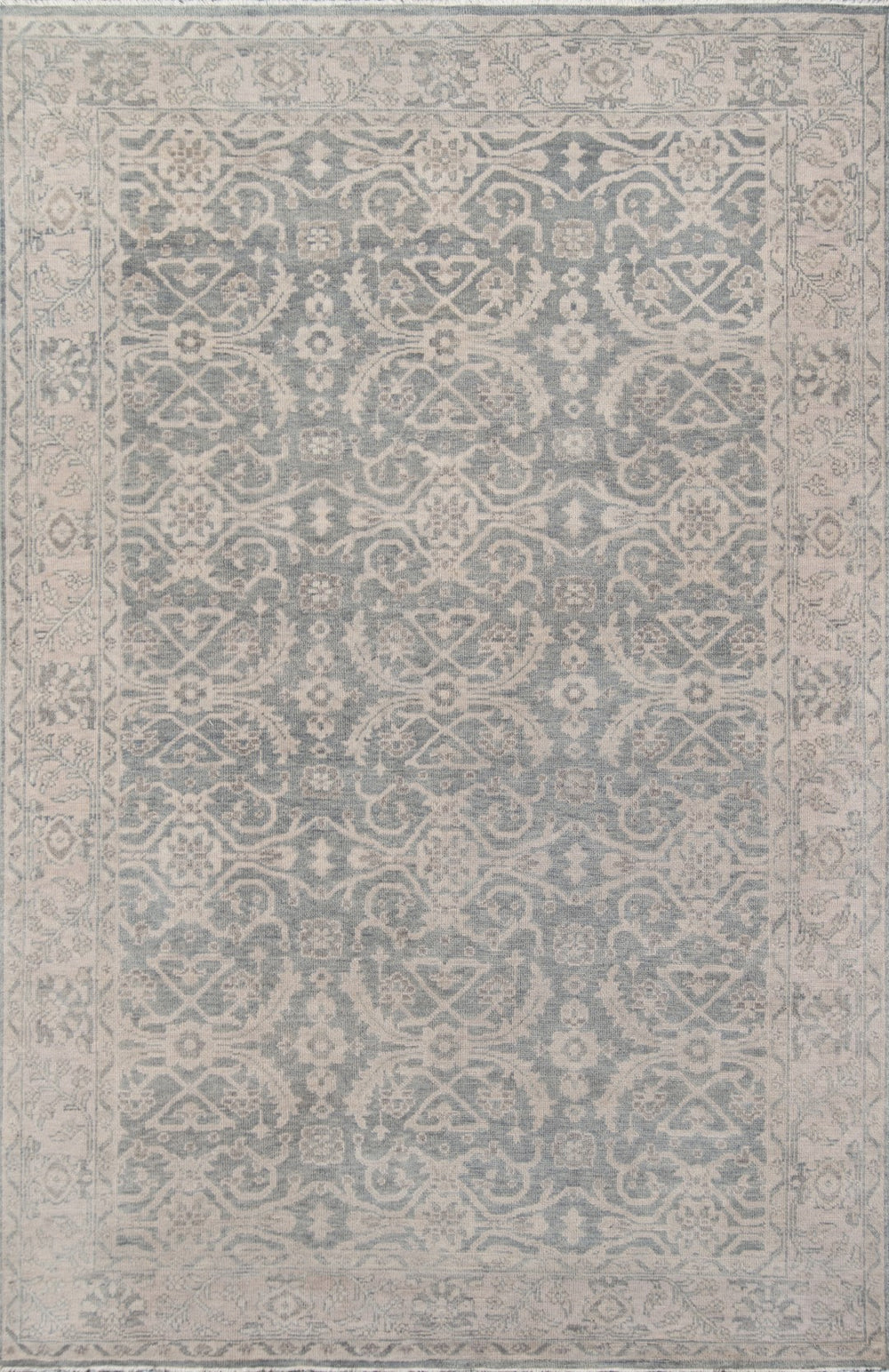 Momeni Banaras BNR-2 Hand Knotted Traditional Oriental Indoor Area Rug Sage 9'6" x 13'6" BANARBNR-2SAG96D6
