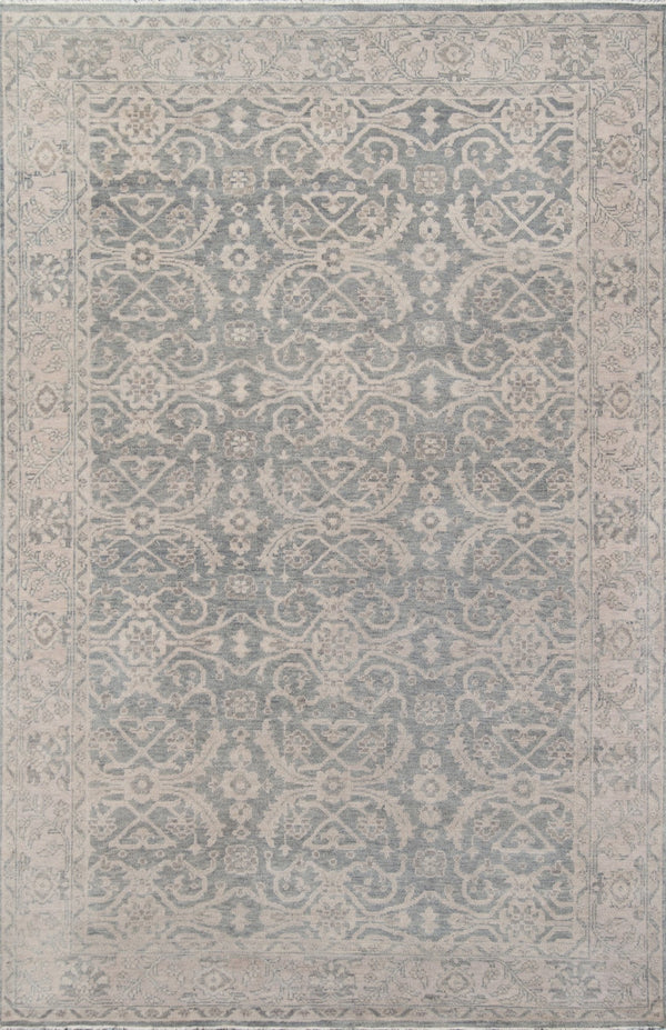 Momeni Banaras BNR-2 Hand Knotted Traditional Oriental Indoor Area Rug Sage 9'6" x 13'6" BANARBNR-2SAG96D6