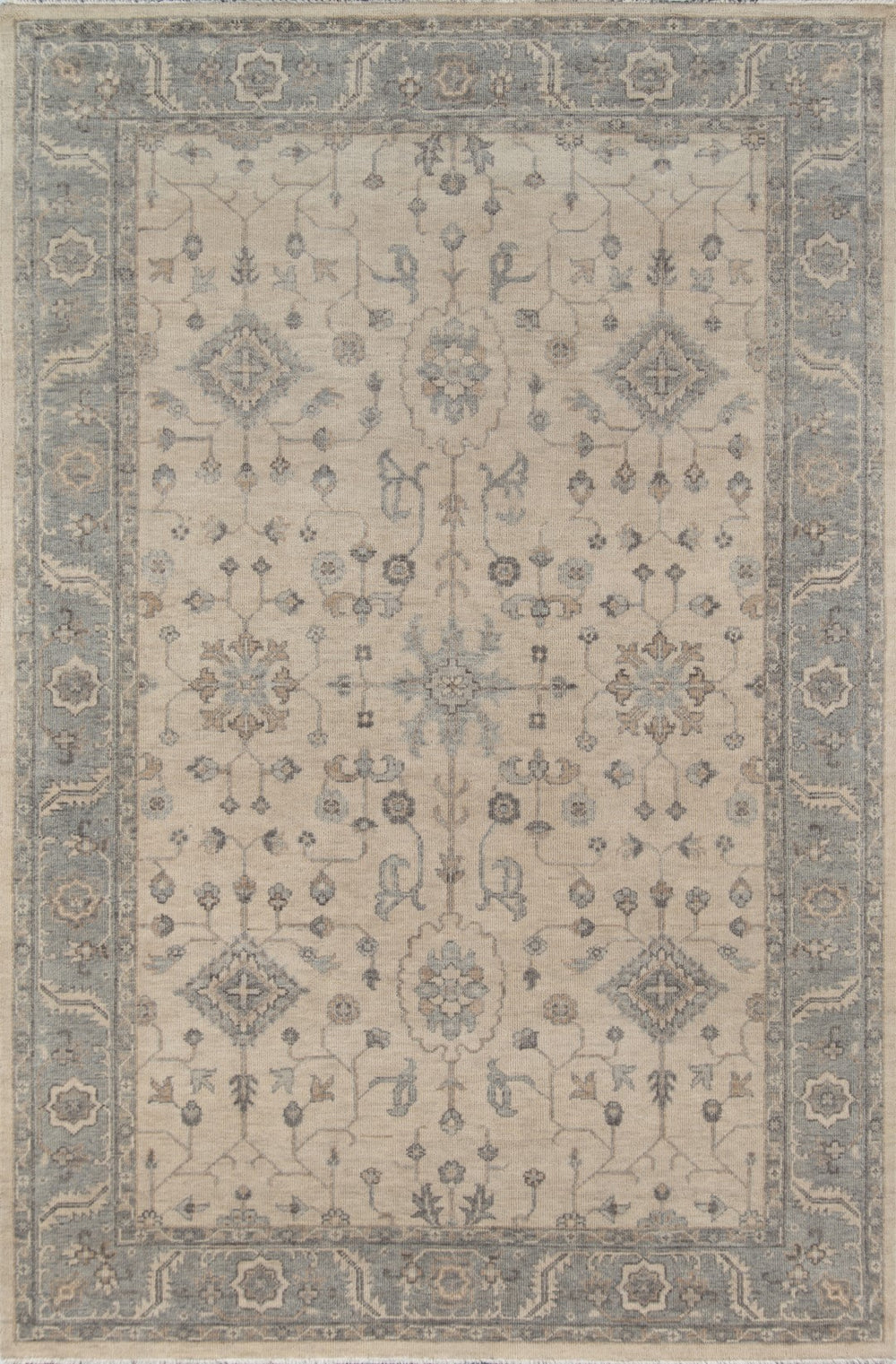 Momeni Banaras BNR-3 Hand Knotted Traditional Oriental Indoor Area Rug Beige 9'6" x 13'6" BANARBNR-3BGE96D6