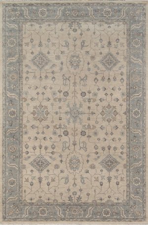 Momeni Banaras BNR-3 Hand Knotted Traditional Oriental Indoor Area Rug Beige 9'6" x 13'6" BANARBNR-3BGE96D6