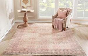 Momeni Banaras BNR-5 Hand Knotted Traditional Oriental Indoor Area Rug Pink 9'6" x 13'6" BANARBNR-5PNK96D6