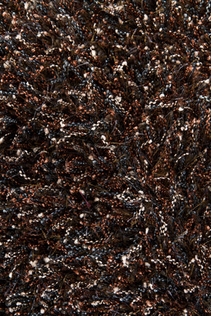 Chandra Rugs Barun 100% Polyester Hand-Woven Contemporary Shag Rug Brown/Blue/Ivory 9' x 13'