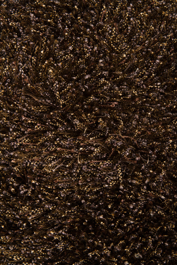 Chandra Rugs Barun 100% Polyester Hand-Woven Contemporary Shag Rug Brown/Purple/Gold 9' x 13'