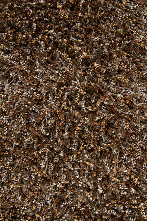 Chandra Rugs Barun 100% Polyester Hand-Woven Contemporary Shag Rug Brown/Ivory/Gold 9' x 13'