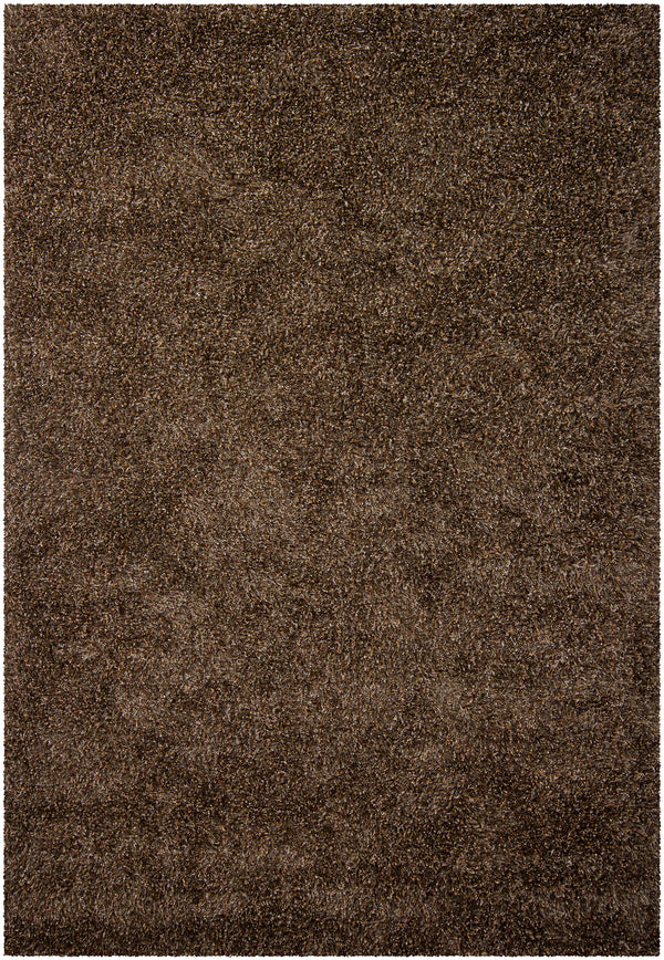 Chandra Rugs Barun 100% Polyester Hand-Woven Contemporary Shag Rug Brown/Ivory/Gold 9' x 13'