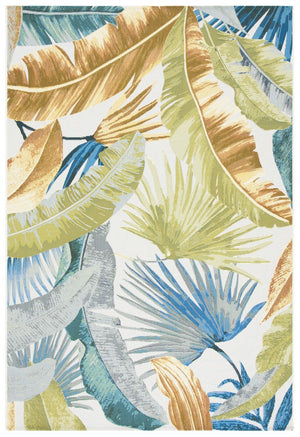 Barbados 500 Barbados 520 Outdoor Power Loomed 23% Polyester, 76% Polypropylene Rug Gold / Green