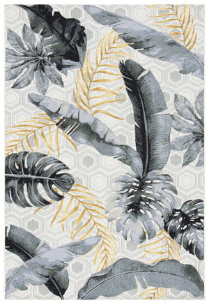 Barbados 500 Barbados 524 Outdoor Power Loomed 23% Polyester, 76% Polypropylene Rug Grey / Gold