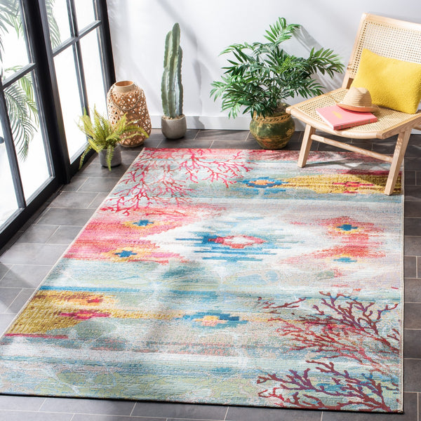 Safavieh Barbados 554 Power Loomed 76% Polypropylene/23% Polyester 1% Backing material Outdoor Rug BAR554M-9