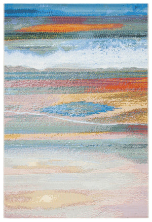 Barbados 500 Barbados 585 Outdoor Power Loomed 23% Polyester, 76% Polypropylene Rug Light Blue / Pink