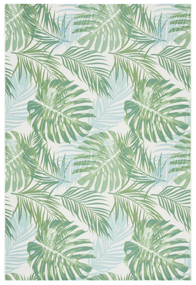 Barbados 500 Barbados 592 Outdoor Power Loomed 23% Polyester, 76% Polypropylene Rug Green / Teal