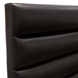 Bardot Channel Tufted Eastern King Bed in Black Leatherette by Diamond Sofa