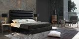 Bardot Channel Tufted Eastern King Bed in Black Leatherette by Diamond Sofa