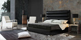 Bardot Channel Tufted Eastern King Bed in Black Leatherette by Diamond Sofa