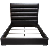 Bardot Channel Tufted Eastern King Bed in Black Leatherette by Diamond Sofa