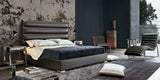 Bardot Channel Tufted Eastern King Bed in Elephant Grey Leatherette by Diamond Sofa