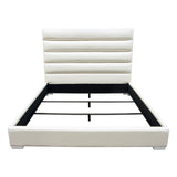 Bardot Channel Tufted Eastern King Bed in White Leatherette by Diamond Sofa