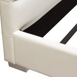 Bardot Channel Tufted Queen Bed in White Leatherette by Diamond Sofa